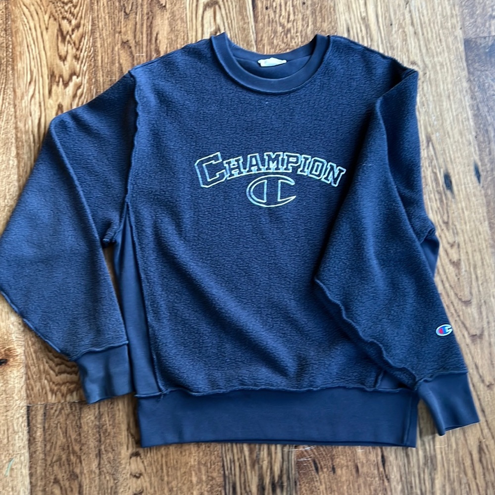 Champion inside out sweatshirt in navy size medium